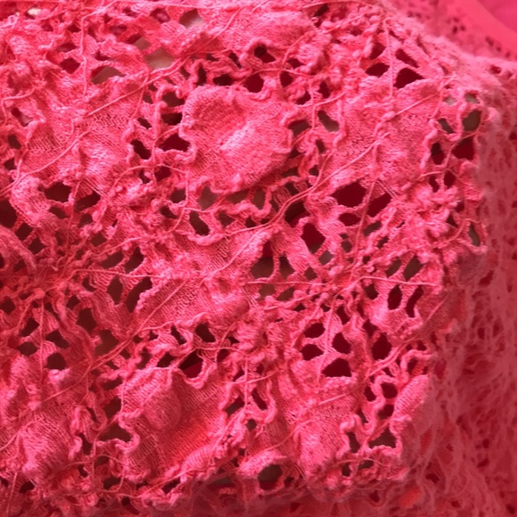 AnnTaylor petite pink lined stretch lace top - Picture 5 of 7